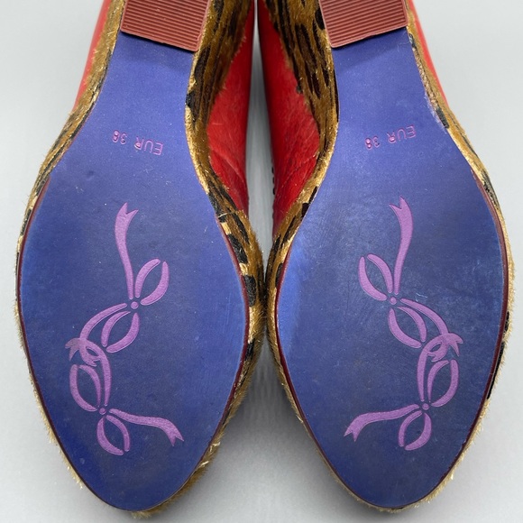 Poetic License Women’s Body Love Red Leopard Platform Wedge Heel Size 7 - Picture 10 of 10